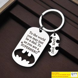 DIY Stainless Steel Key chain Engraved To the world you may just be a dad Keychain Fathers Day Gift