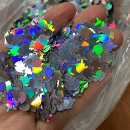 Nail Glitter Beard Gesture Crown Shaped Silver Holographic Chunky For Art Festival Cosmetic Face Body Resin Craft