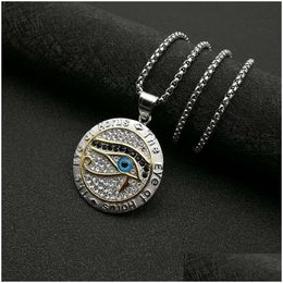 Pendant Necklaces The Eye Of Horus Necklace Stainless Steel Pendant Necklaces For Women Men Fashion Jewellery Drop Delivery Pendants Dhknb