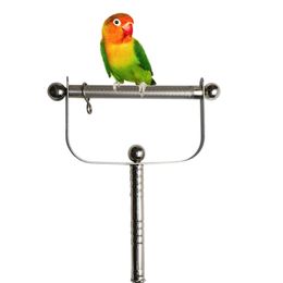 Other Pet Supplies Bird Perch Stand Stainless Steel Parrot Perch Outdoor Handheld Scratching Stick Feet Paw Grinding Platform 221122