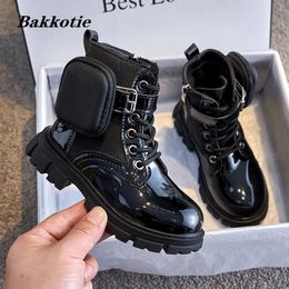 Boots Kids Spring Winter Girls Fashion Chelsea Middle Calf Kids Shoes Classic Non Slip Platform أسود ناعم ناعم 221122