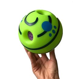 Dog Toys Chews 14CM Ball Interactive Fun Giggle Sounds Puppy Chew Wobble Wag Play Training Sport Pet 221122