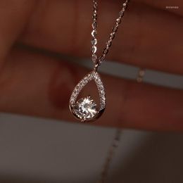 Chains Fashion Crystal Water Drop Shape Charm Pendent Necklace For Women Girls Party Wedding Jewellery Choker Collar Dz150