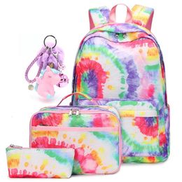 Backpacks 3 Pcs for Kids Girls School with Lunch Box Set Elementary Middle BookBag Water Resistant Mochilas 221122