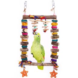 Other Pet Supplies Bird Wooden Chew Small Medium Large Parrots Metal Hook to Easily Place onto the Bird Cage or Bird Stand Playground 221122