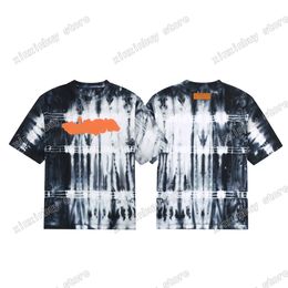 xinxinbuy Men designer Tee t shirt tie dye letter print short sleeve cotton women green black white grey S-2XL