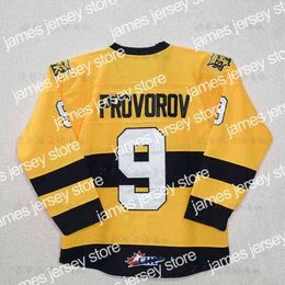 Hockey Nik1 Custom Brandon Wheat Kings #9 ivan provorov #19 Nolan Patrick #27 ron hextall Yellow Hockey Jersey Stitched s embroidered Customised