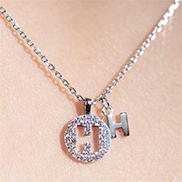 10% OFF 2023 Jewellery Silver H Letter Necklace Feminine Elegant Extravagant Small Lovely and Unique