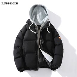 Mens Down Parkas Autumn Winter Hooded Jackets Thickening Trend Loose High Quality Warm Parka Jacket Cotton Splicing Top 221122