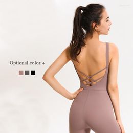 Active Sets European And American Jumpsuit Tight Fit Sleeveless Yoga Set Female Beauty Back Dance Suit Quick-drying Breathable Fitness