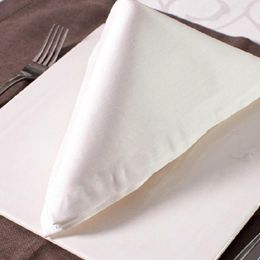 Table Napkin Comfortable Thicker Dining Handkerchief Satin Decoration Solid White Colour For Bar