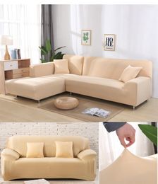 Chair Covers Elastic Solid 1234 Seater Corner Sofa Cover Stretch Adjustable Couch Slipcovers Universal All Inclusive Protectors For Home
