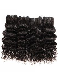 4 PCS Indian Deep Deep Hair Weaving 50GPC Color natural Negro Extensiones de cabello humano para Bundles de estilo bob corto8711138