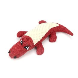 Dog Toys Chews Phonation Plush Dog Toys Simation Crocodile Linen Splicing Pets Interactive Toy Animal Chew Supplies 29Cm Red Green Dh7Zv