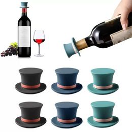 Kitchen Bar tool Silicone Wine Stoppers Magic Hat Wine Bottle Caps Decorative Wine Sealer Preserver Reusable Wine-Corks C1122