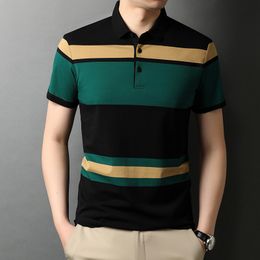 Men's Polos Top Grade Summer Brand Striped Mens Designer Polo Shirts Cotton Short Sleeve Casual Tops Fashions Men Clothing Large Size 221122