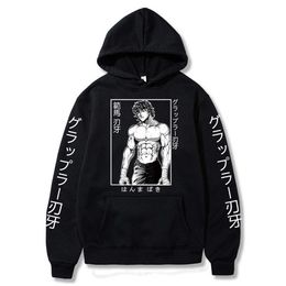 Hoodies 2022 Hot Anime Funny Baki Hanma Sweatshirt Pullover Streetswear Unisex Y2211