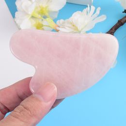 Gua Sha Massage Tool Natural Stone Crystal Rose Quartz Facial Scraping Board Beauty Skin Care Amethyst Guasha Board Massager