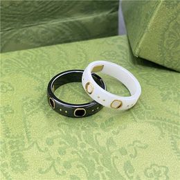 2023 Jewelry Double Ceramic Little Bee fried dough twist Star Lover Ring for Men and Women High Version