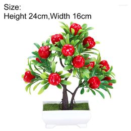 Decorative Flowers Artificial Plants Bonsai Mini Orange Apple Peach Fruit Tree Potted Fake Flower Desktop Home Decor Wedding Supplies