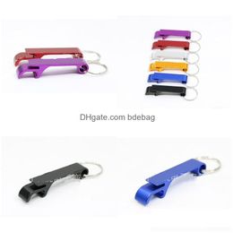 Openers Aluminium Alloy Bottle Opener Mti Function Beer Pure Colour Metal Openers Key Chain Wine Bar Buckle Bag Charm 0 32Cy G2 Drop Dhmr2