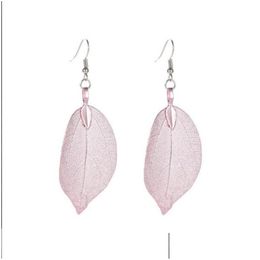 Charm Fashion Leaf Charm Earrings For Women Hollow Out Dangle Earring Bohemia Jewelry Gifts Drop Delivery Dhw9E