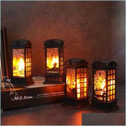 Party Decoration Party Decoration 1Pcs Halloween Decorative Pumpkin Lamp Retro Telephone Booth Glowing Night Light Table Lamps Decor Dhlbs