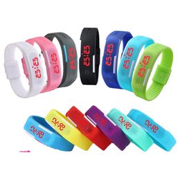 LED Sports Bracelet Watch Cool Design Multi-Color Fashion Digital Wristwatch Date Time Military Men Women touch Wristwatches