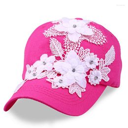 Ball Caps 2022 Women Baseball Cap Handmade Flower Denim Female Snapback Gorras Casquette Adjustable Quality Sun Dad