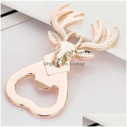 Openers Christmas Deer Head Openers Alloy Metal Colour Bottle Fit Xmas Beer Party Souvenirs Gifts Creative Vintage 3 7Lt E1 Drop Deli Dhp4Y