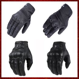 ST491 Genuine Leather Motorcycle Gloves Windproof Full-finger Moto Riding Glove Breathable Four Season Men Motor Women Summer