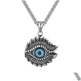 Pendant Necklaces Evil Eye Pendant Necklaces For Men 316 Stainless Steel Blue Eyes Necklace Fashion Jewellery Drop Delivery Pendants Dhgpc