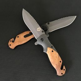 Multifunctional Liome X50 Folding Knife Wooden Handle Outdoor Camping Tactical Survival Security Defense Pocket Knives EDC Tool on Sale