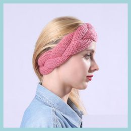 Headbands Knit Braid Headband Winter Warm Stretchy Hair Bands Headwraps Accessories For Women Girls Fashion Gift Drop Delivery Jewel Dhxuo