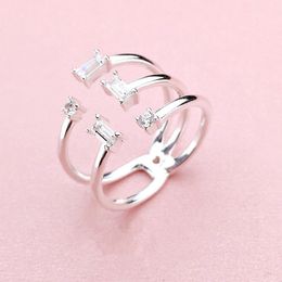 925 Sterling Silver Shards of Sparkle Ring with Cubic Zirconia Fit Pandora Jewelry Engagement Wedding Lovers Fashion Ring For Women