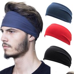 Headbands Women Men Sports Hair Belt Fitness Sweat Headbands Gym Yoga Solid Colour Elastic Band Fashion Red Black White Drop Delivery Dhl9W