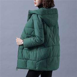 Women's Down Parkas Women Winter Jacket Long Warm Female Thicken Coat Cotton Padded Parka Hooded Outwear Plus Size 4XL H680 221122