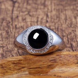 Black agate fashion Band Rings imitation diamond Ring Girl classic men Titanium steel designer for women luxury gifts woman girl jewlery