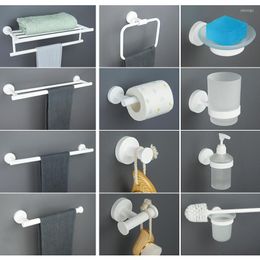 Bath Accessory Set Matte White Bathroom Accessories Hardware Towel Holder Paper Robe Hook Toilet Brush Soap Dish Rack Shelf