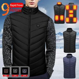 Men's Vests Outdoor USB Infrared Heating Jacket Winter Electric Heated Thermal Clothing Waistcoat For Sports Hiking 221122