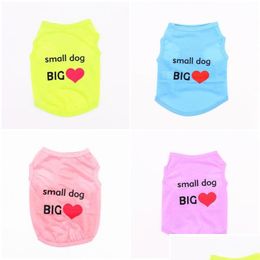 Dog Apparel Fashion Dogapparel Clothes Polyester Dogs Apparel Refreshing Puppy Vest Pet Supplies Letters Love Spring Summer Mticolou Dhohx