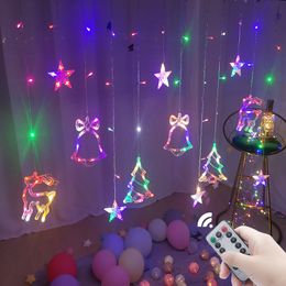 Christmas Decorations 220V EU/110V US LED Lights Star Lamp Fairy Curtain String Garland For Party Home Year Wedding Decoration 221122