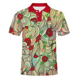 Men's Polos IFPD EU Size Polo T Shirts For Man 3d Print Red Flower Cool Golf Polo Shirts Unisex Manwomans Short Sleeve Tops Hip Hop 6XL 221122