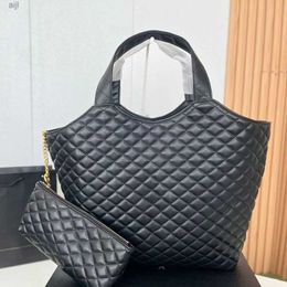 Large Capacity Totes Icare Maxi Shopping Bag Loulou Beach s Genuine Leather Women Tote Designer Lattice Handbag Purse Travel