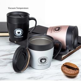 Water Bottles Handle Coffee Mug Stainless Steel Thermos Cups Vacuum Flask thermo Bottle Adult Bussiness Men Tea Portable Thermocup 330ML 221122