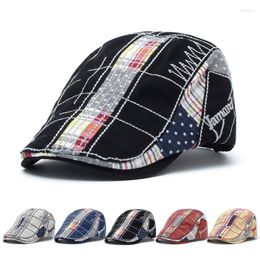 Berets Plaid Patchwork Cotton Sboy Cap Men Casual Ivy Hat Duckbill Visor Cabbie Hats Summer Gorras Planas Flat For Women