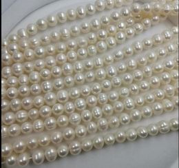 Chains Wholesale 5pc Genuine Freshwater Pearl Strings 7-8mm Loose Beads Necklace