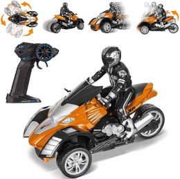 Electric RC Car 1 10 Racing 2 4Ghz Wireless Radio Control Motorbike Flexible Handling 3 Wheels High Speed Stunt Motorcycle Distance 50m 221122