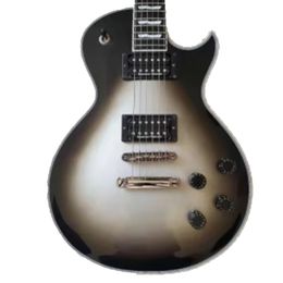 Customised electric guitar silver burst Centre top and back black edge chrome parts ebony fingerboard maple board