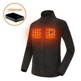 Womens Jackets Heated Fleece Jacket Full Zip with Battery Pack 12000mAh 3 Heating Zones Winter Warm for Outdoor Camping Hiking Hunting 221122